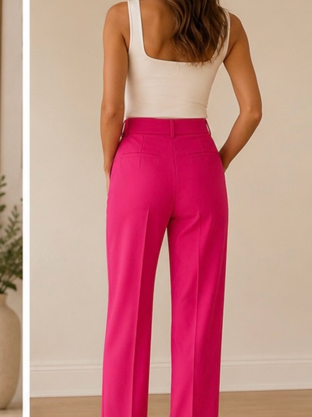 Ann Taylor Hot Pink High Rise Pleated Ankle Trousers Pants Size 2 - Picture 5 of 7